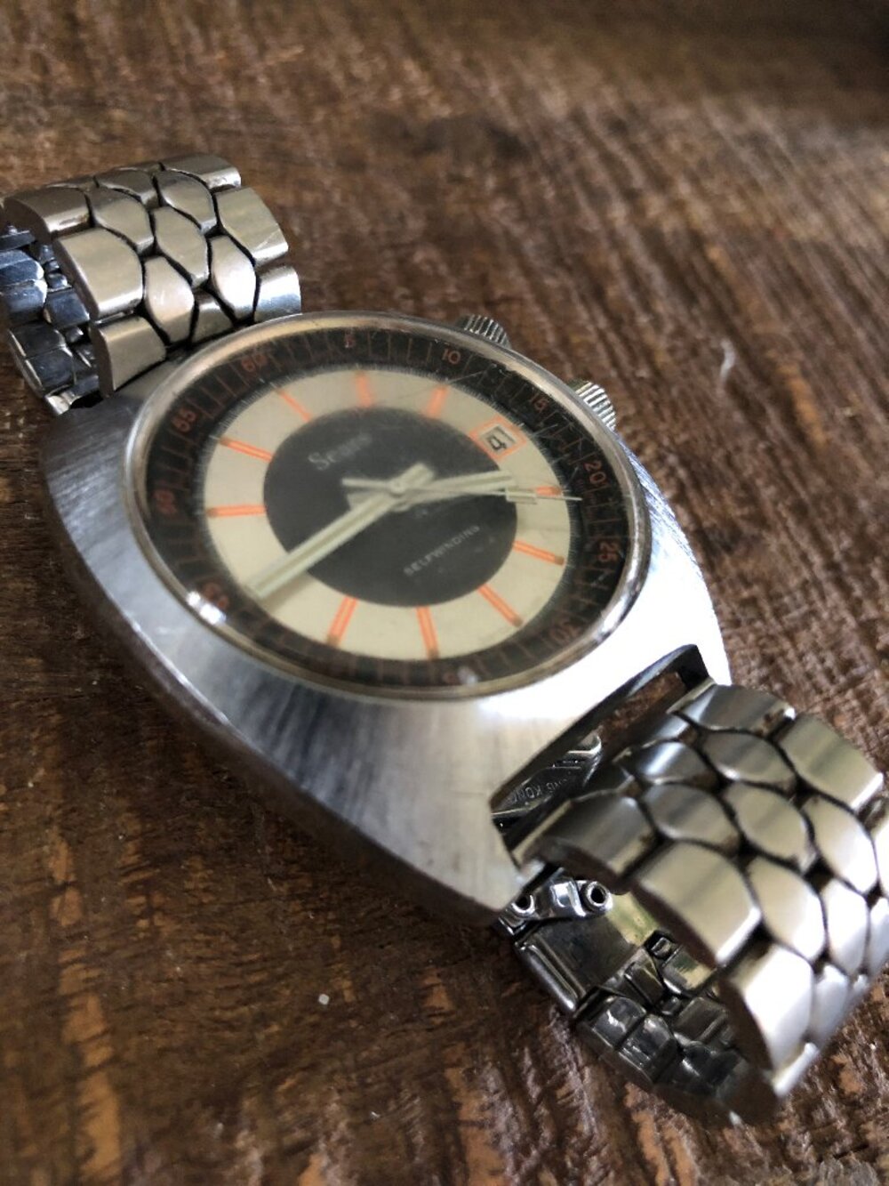 Vintage Sears Brand Swiss Made Watch for Men, Self Winding, Silver Toned - Picture 8 of 12